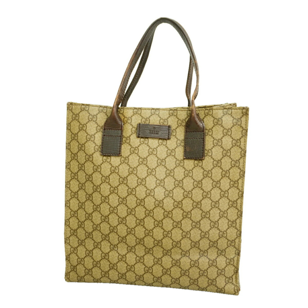 Gucci GG Supreme Tote Bag 91249 Beige Brown Women's
